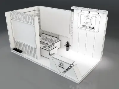 Booth Exhibition Stand a258a 3D model