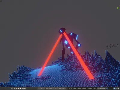 Synthwave Race Towards The 80s - Animated 3D model