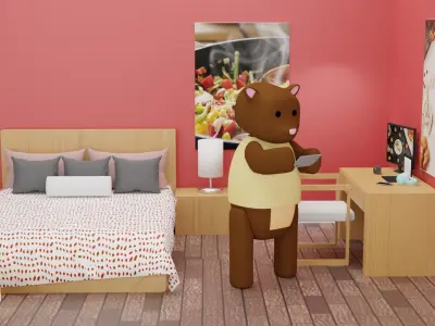 Bobae Bedroom Low-poly 3D model