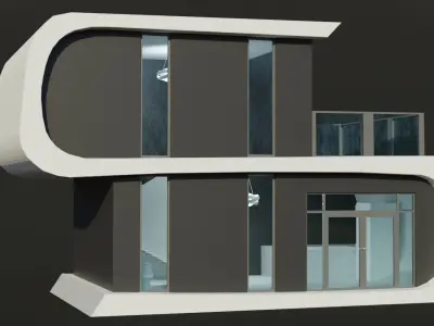 modern house with interior Free 3D model