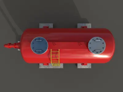 Oil tank Low-poly 3D model
