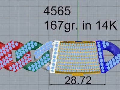 Cumin Chain Bracelet 4565 3D print model