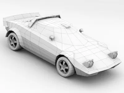 Low poly Lancia Stratos  Low-poly 3D model