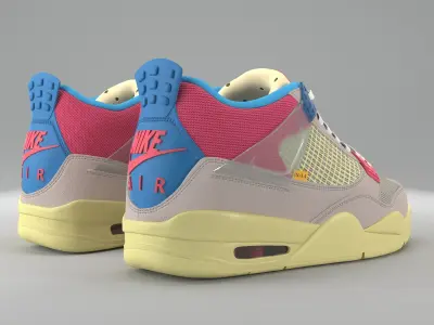Air Jordan 4 Retro Union LA Guava Ice PBR Low-poly 3D model