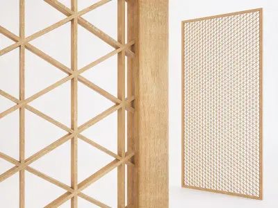 KUMIKO Collection A japanese screen with geometric patterns 3D model