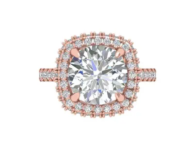 Solitaire Engagement Art Deco Ring 3D print model