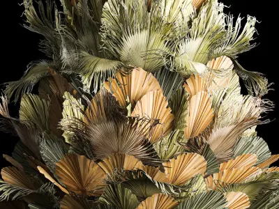 Christmas tree for decoration from dry fan palm leaves 3D model