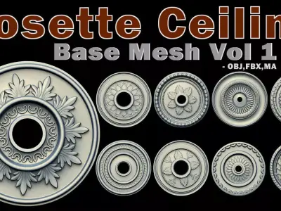 20 Rosette Ceiling Base Mesh Vol 1 Low-poly 3D model