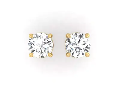 Puset Earrings with Round Diamonds  3D print model