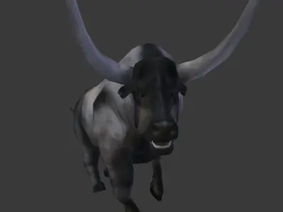 Bull Low Poly with horns Low-poly 3D model