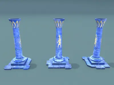 Stylize Fantasy Pillars Low-poly 3D model