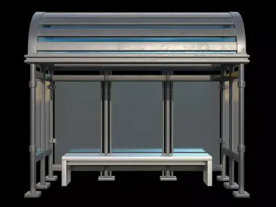 Game Ready Bus Stop 14 Low-poly 3D model