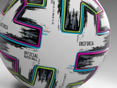 Uniforia Official Euro 2020 Match Ball Low-poly 3D model
