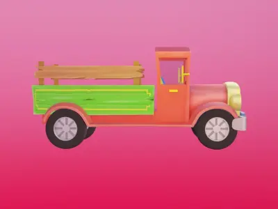Stylized - Game ready truck Low-poly 3D model