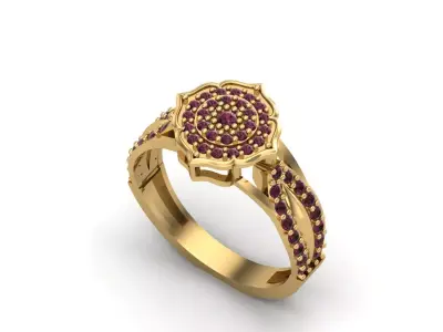Womens Rings With Stone Ring Ready STL 3DM Models Rings women 3D print model