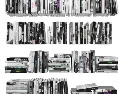 Books 150 pieces 2-1-4 Low-poly 3D model