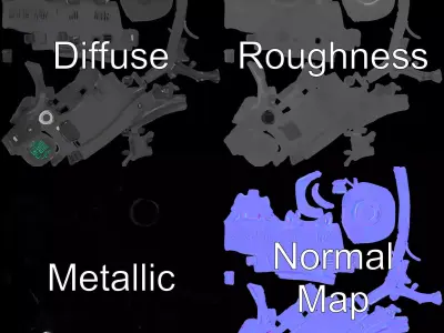 Futuristic Gadget Model Pack with Digital Interface Low-poly 3D model