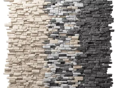 Brick rock stone decorative wall  3D model