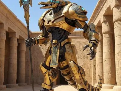 Sci-Fi Mecha-Sobek - Egyptian Mythological Crocodile Prop Low-poly 3D model