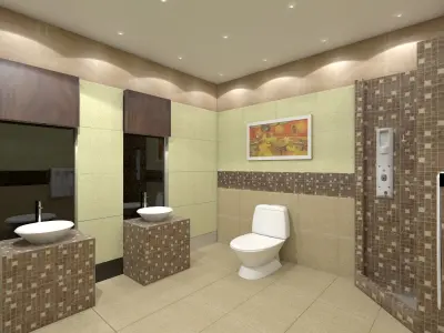 Bathroom 03 VR-ready Low-poly 3D model