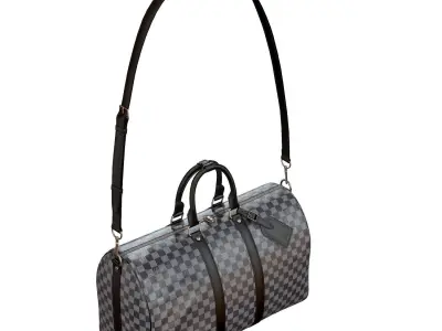 Louis Vuitton Bag Keepall Bandouliere 45 Damier Cobalt Low-poly 3D model
