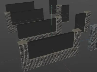 Modern fence 3D model Free 3D model