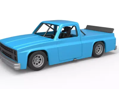 Vintage NASCAR race truck Scale 1 to 25 3D print model