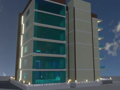 Residential Building Low-poly 3D model order