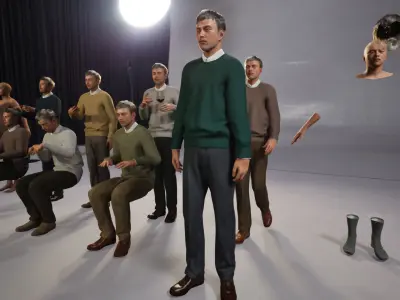 Modular Character - Asian Smart Casual Man - MG2 Low-poly 3D model