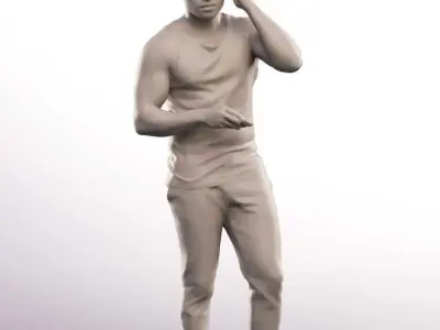 Panju 13054 - Standing Athletik Mediterranean Man Low-poly 3D model