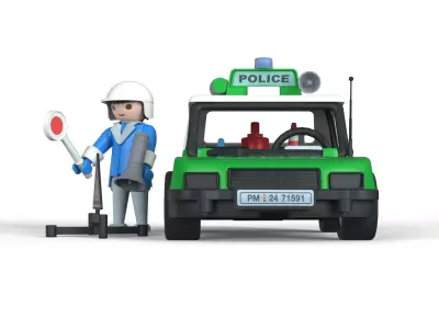 Classic Police Car Low-poly 3D model