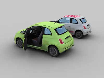 FIAT 500 Abarth Esseesse 2012 Low-poly 3D model