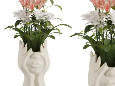 Human Face Bouquet V1 3D model