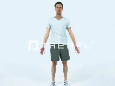 Virtue F Animated Rigged Sports Man Low-poly 3D model