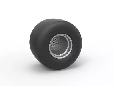 Rear wheel of Vintage Funny Car Scale 1 to 25 3D print model