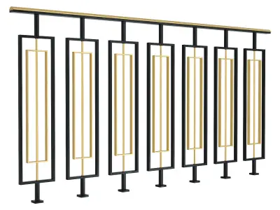 Set of classic railings 2 3D model