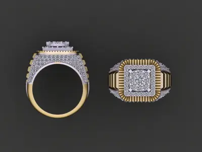 Luxury Men Jewelry Ring 3D print model