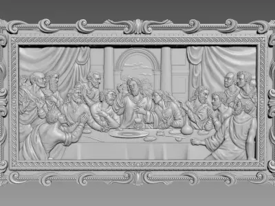 The Last Supper Bas-Relief 3D model