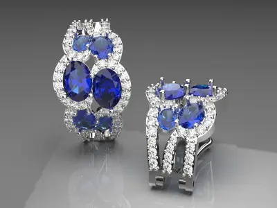 luxury diamond earring je0006 3D print model