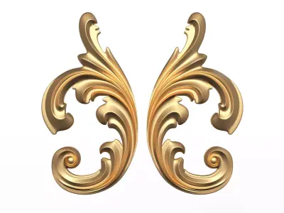 Corner Carved Decoration CNC 02 Low-poly 3D model