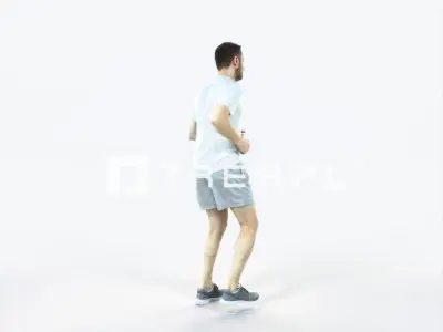 Portrait 07M Running Jogging Football Sports Man Low-poly 3D model