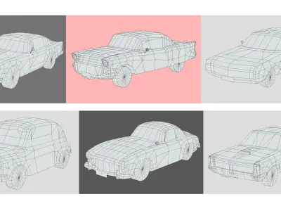 Low-Poly Car Pack 002 - Timeless Classics