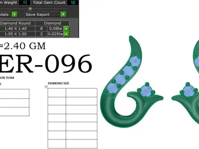 LUXURY MICROSETTING DIAMOND EARRINGS  3D print model