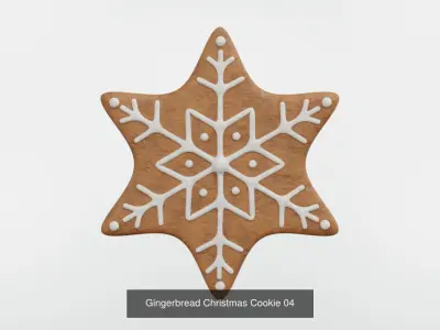 Gingerbread Christmas Cookie - Snowflake 3D Model Collection