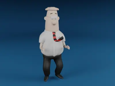 Dilbert Rigged 3D Model Low-poly 3D model