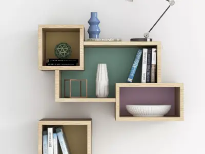 Wall Bookcase 3D model
