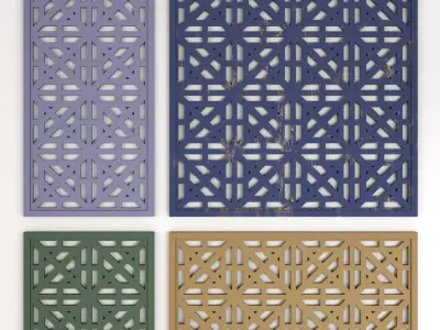 Arabic Islamic pattern wood decorative plaster 3D model