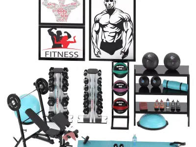 Fitness Room set 02 3D model