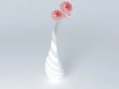 vase with flowers decoration Free 3D model