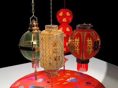 Chinese  red  lantern   3D model